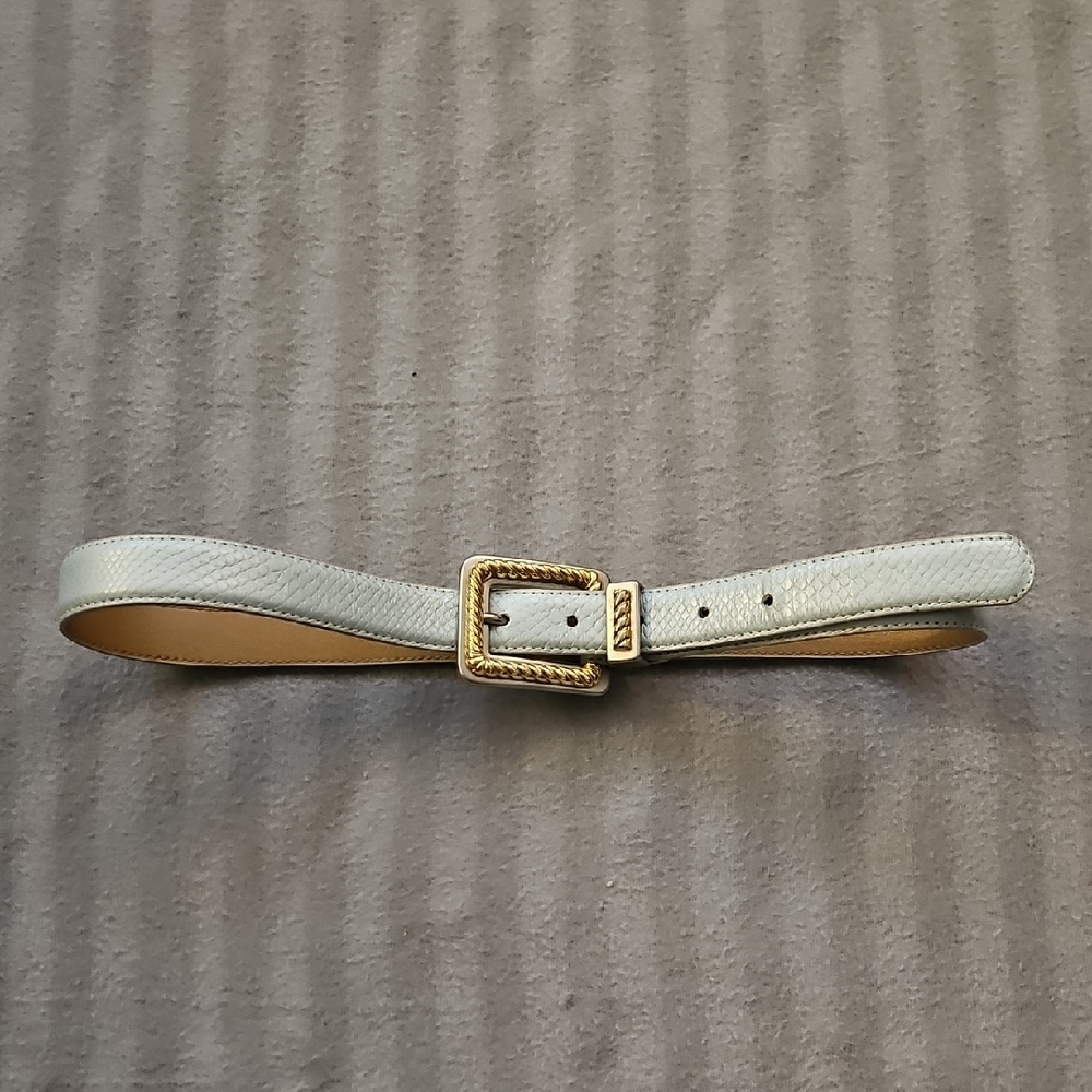 Elegant White Leather Belt